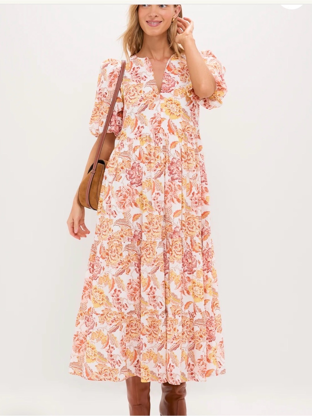 Hyacinth House Saffron Floral Cisco Maxi Dress | M